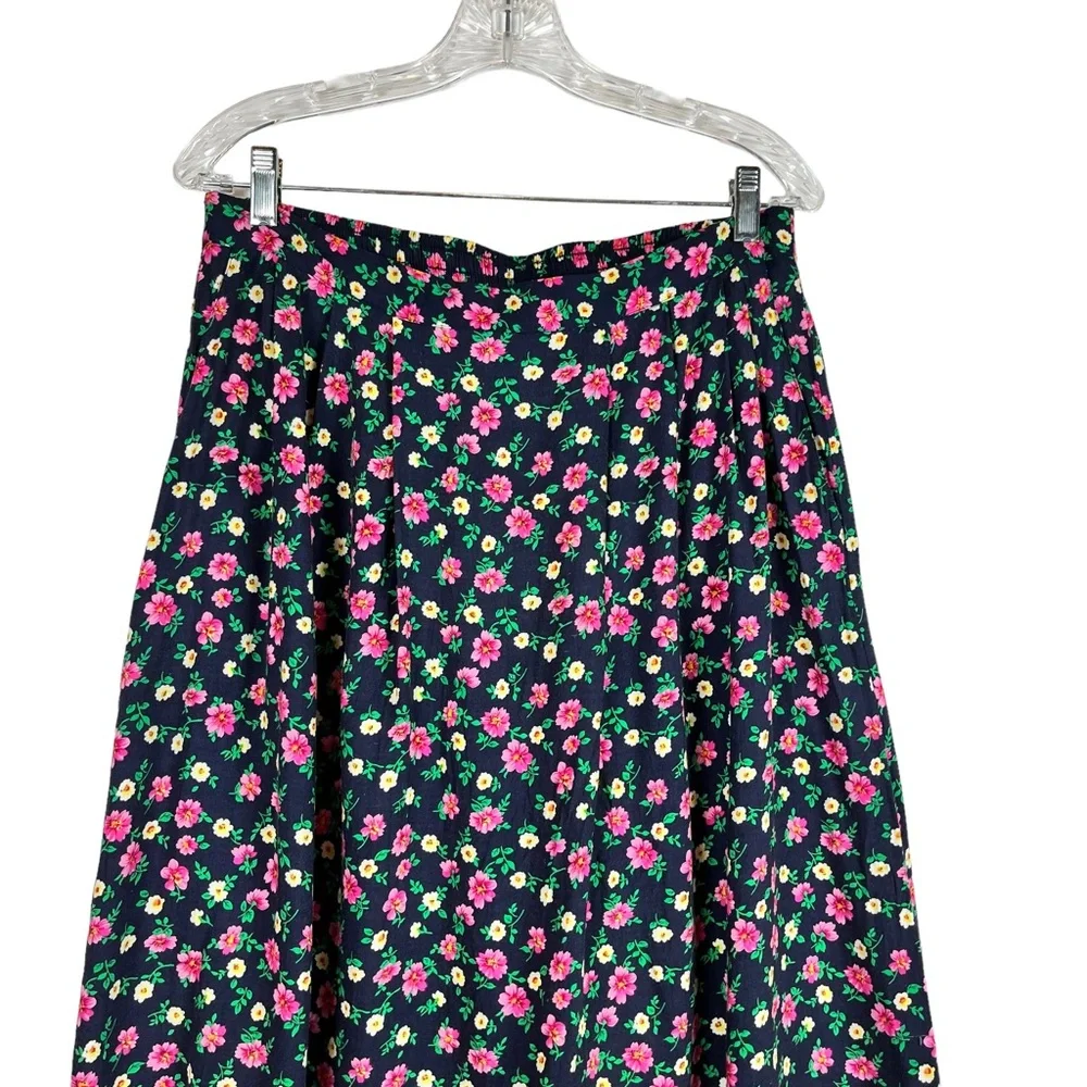 Appleseeds Vintage Floral Skirt with Pockets